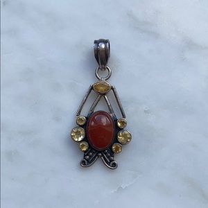 Sterling Silver .925 Pendant Red Yellow Healing